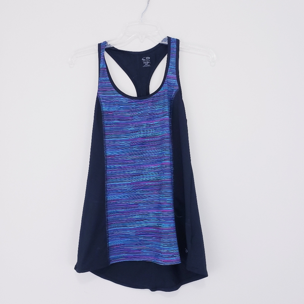 C9 Champion Black Blue Purple Tank Top Racerback Sports Top Size Small Loose
